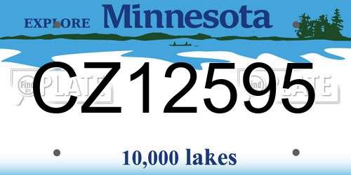 CZ12595 Minnesota License Plate