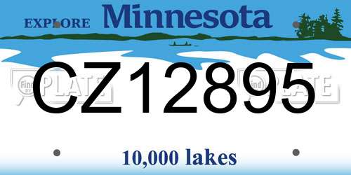 CZ12895 Minnesota License Plate