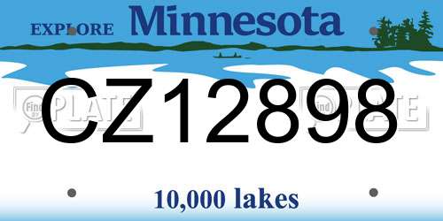 CZ12898 Minnesota License Plate