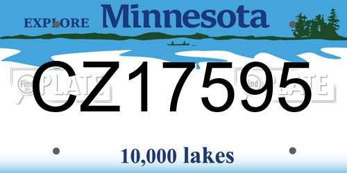 CZ17595 Minnesota License Plate