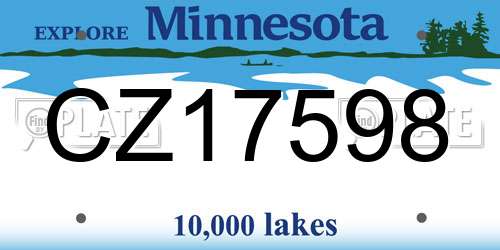 CZ17598 Minnesota License Plate
