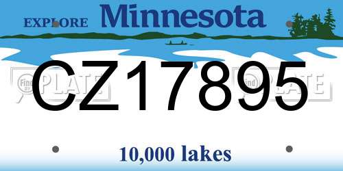 CZ17895 Minnesota License Plate