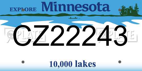 CZ22243 Minnesota License Plate