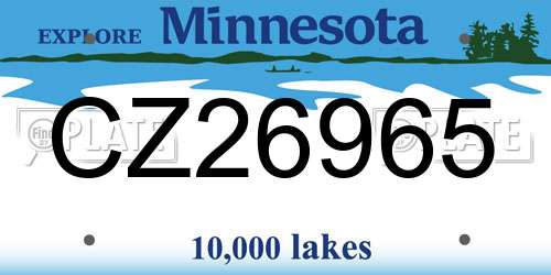 CZ26965 Minnesota License Plate