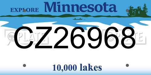CZ26968 Minnesota License Plate