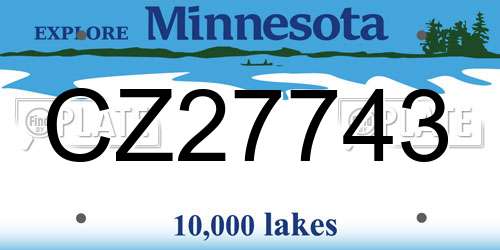 CZ27743 Minnesota License Plate