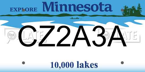 CZ2A3A Minnesota License Plate