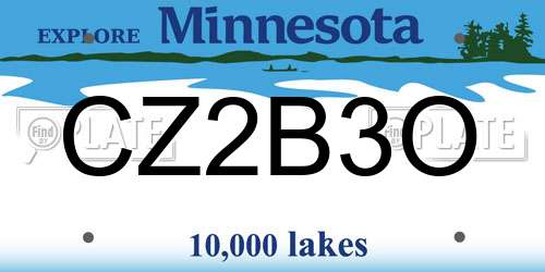 CZ2B3O Minnesota License Plate