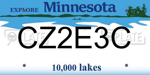 CZ2E3C Minnesota License Plate