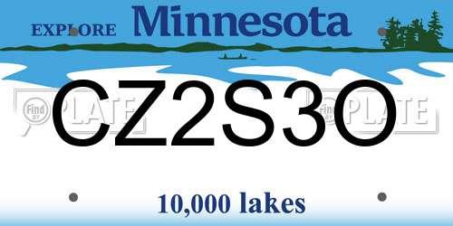 CZ2S3O Minnesota License Plate