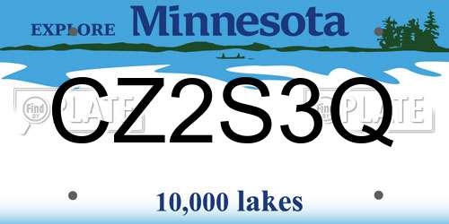 CZ2S3Q Minnesota License Plate