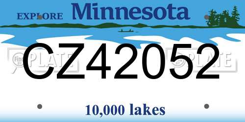 CZ42052 Minnesota License Plate