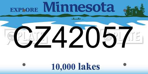 CZ42057 Minnesota License Plate