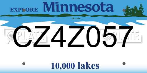 CZ4Z057 Minnesota License Plate