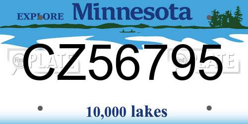 CZ56795 Minnesota License Plate