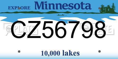 CZ56798 Minnesota License Plate