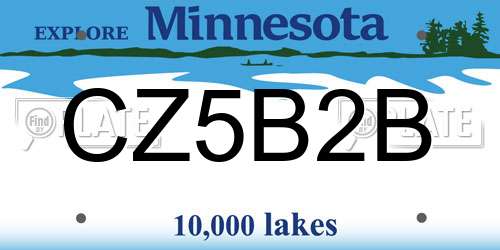 CZ5B2B Minnesota License Plate