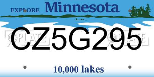 CZ5G295 Minnesota License Plate