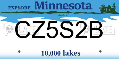 CZ5S2B Minnesota License Plate