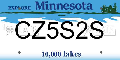 CZ5S2S Minnesota License Plate