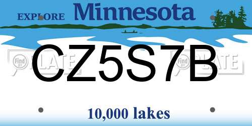 CZ5S7B Minnesota License Plate