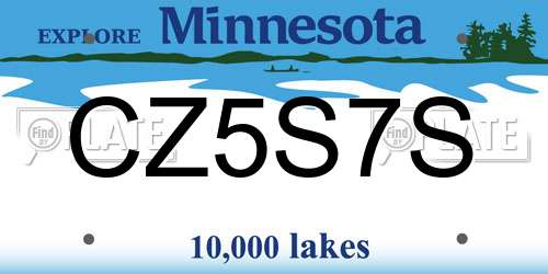 CZ5S7S Minnesota License Plate