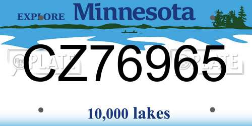 CZ76965 Minnesota License Plate