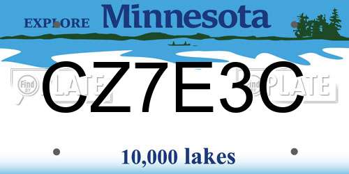 CZ7E3C Minnesota License Plate