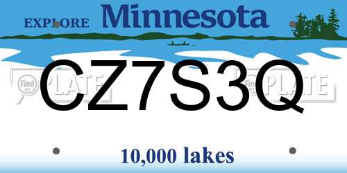 CZ7S3Q Minnesota License Plate