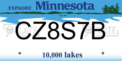 CZ8S7B Minnesota License Plate