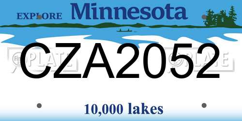CZA2052 Minnesota License Plate