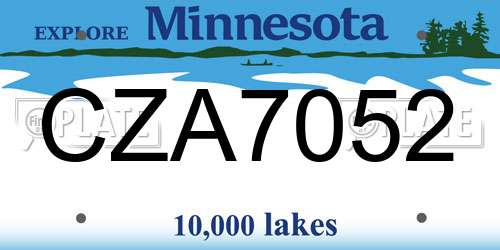 CZA7052 Minnesota License Plate