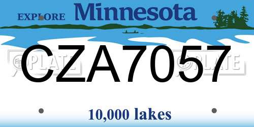 CZA7057 Minnesota License Plate