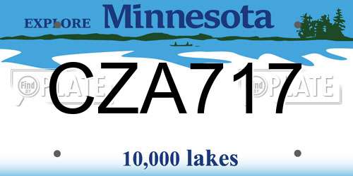 CZA717 Minnesota License Plate
