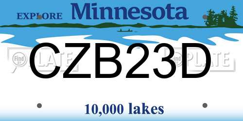 CZB23D Minnesota License Plate