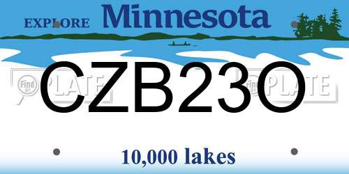 CZB23O Minnesota License Plate