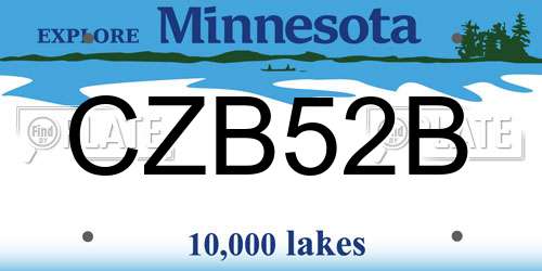 CZB52B Minnesota License Plate