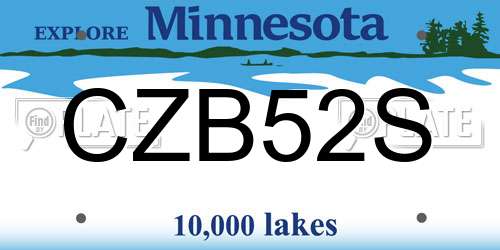CZB52S Minnesota License Plate