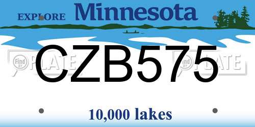 CZB575 Minnesota License Plate