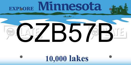 CZB57B Minnesota License Plate