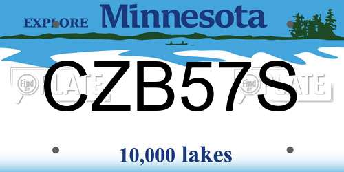 CZB57S Minnesota License Plate