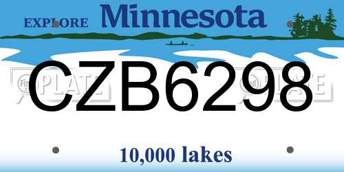 CZB6298 Minnesota License Plate