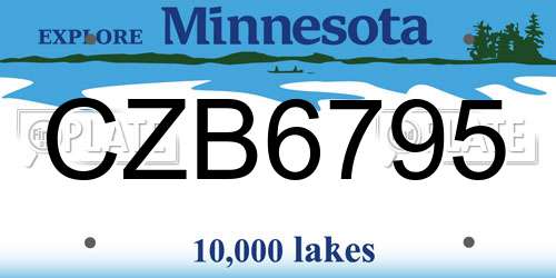 CZB6795 Minnesota License Plate