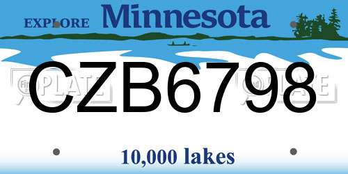 CZB6798 Minnesota License Plate