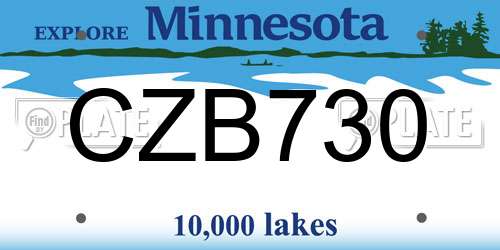 CZB730 Minnesota License Plate