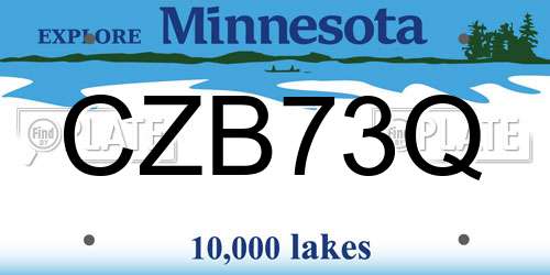 CZB73Q Minnesota License Plate