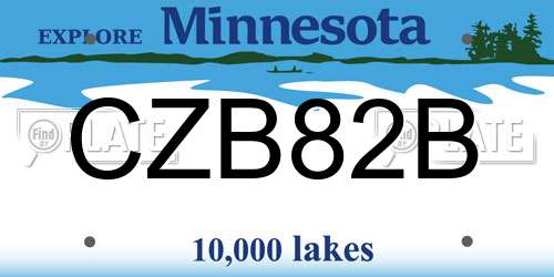 CZB82B Minnesota License Plate