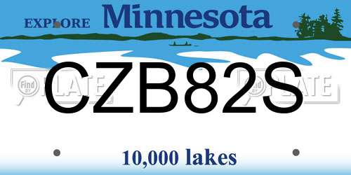 CZB82S Minnesota License Plate