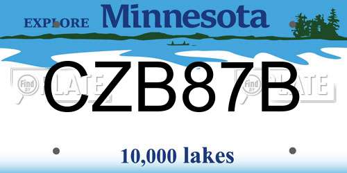 CZB87B Minnesota License Plate