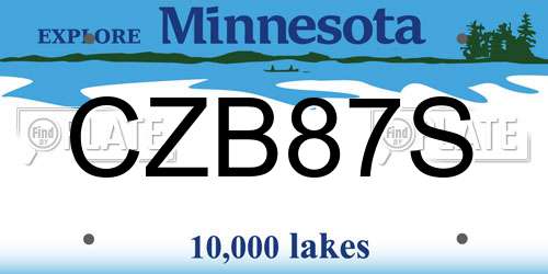 CZB87S Minnesota License Plate